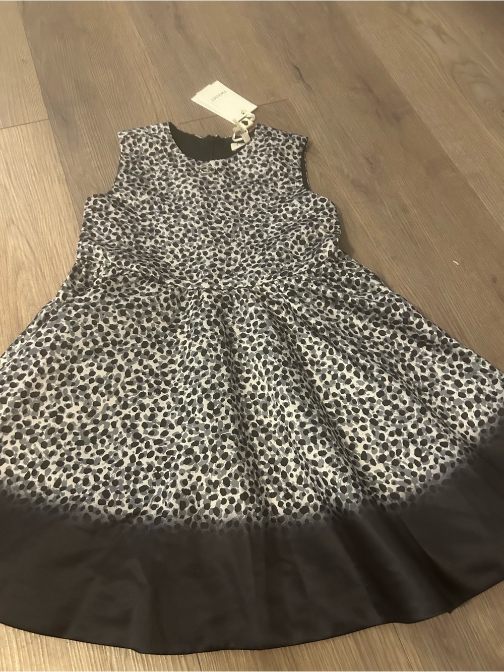 Twin-Set Black and White Printed Girls Party Dress
